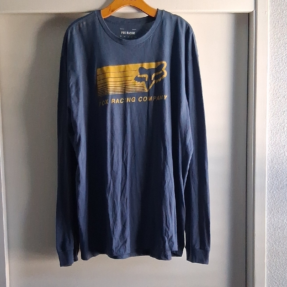 Fox Racing Cotton Blend Longsleeve Shirt XXL Blue Nwot